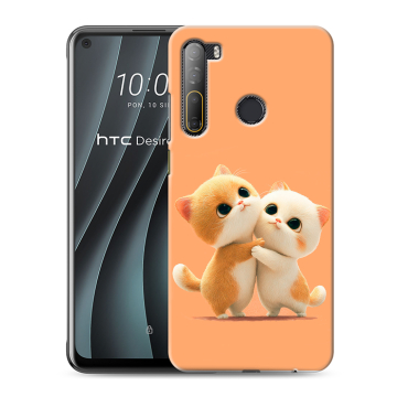 Силиконовый чехол на HTC Desire 20 Pro с принтом Милые котики