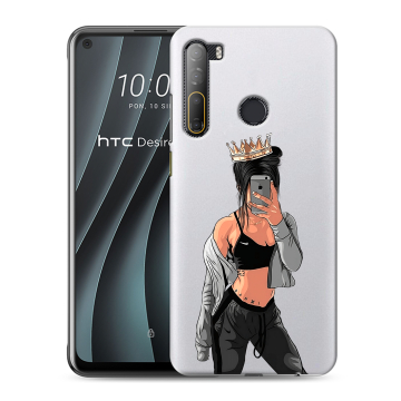 Силиконовый чехол на HTC Desire 20 Pro с принтом Женские принты
