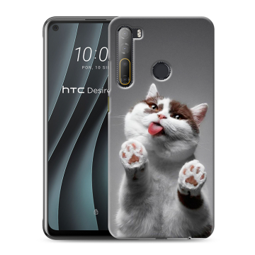 Силиконовый чехол на HTC Desire 20 Pro с принтом Коты