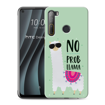Силиконовый чехол на HTC Desire 20 Pro с принтом Лама