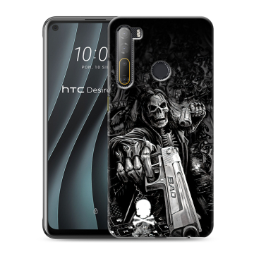 Силиконовый чехол на HTC Desire 20 Pro с принтом Скелет