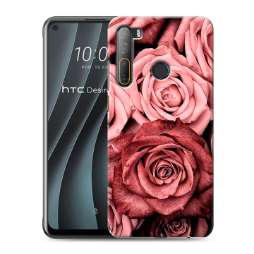 Силиконовый чехол на HTC Desire 20 Pro с принтом Цветы розы
