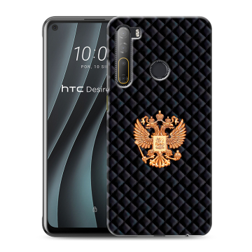 Силиконовый чехол на HTC Desire 20 Pro с принтом Герб России принт