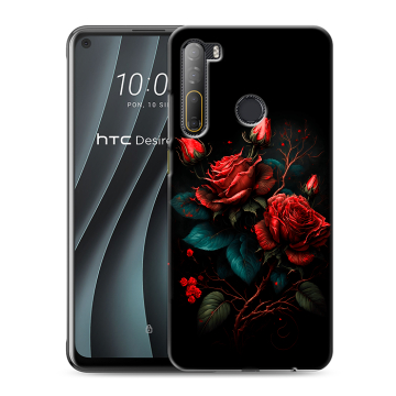 Силиконовый чехол на HTC Desire 20 Pro с принтом Розы красные