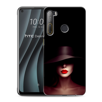 Силиконовый чехол на HTC Desire 20 Pro с принтом Девушка в шляпе
