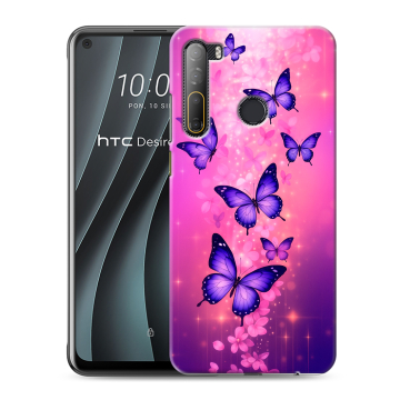 Силиконовый чехол на HTC Desire 20 Pro с принтом Бабочки