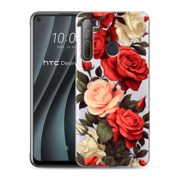 Силиконовый чехол на HTC Desire 20 Pro с принтом Розы