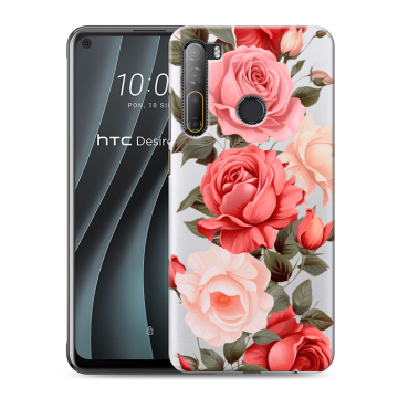 Силиконовый чехол на HTC Desire 20 Pro с принтом Розы