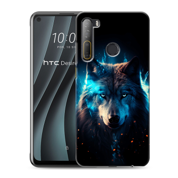 Силиконовый чехол на HTC Desire 20 Pro с принтом Волк ночной