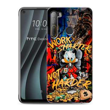 Силиконовый чехол на HTC Desire 20 Pro с принтом Дональд Дак Деньги
