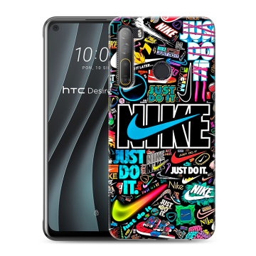 Силиконовый чехол на HTC Desire 20 Pro с принтом найк nike черный Силиконовый чехол на HTC Desire 20 Pro с принтом найк nike черный
