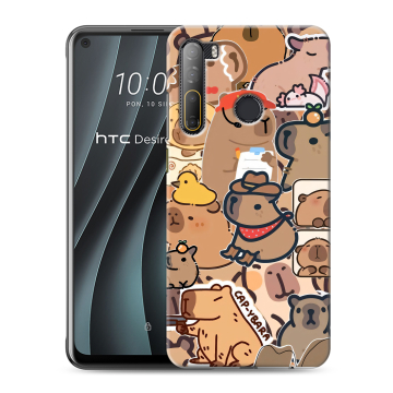 Силиконовый чехол на HTC Desire 20 Pro с принтом капибара