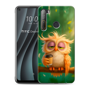 Силиконовый чехол на HTC Desire 20 Pro с принтом сова