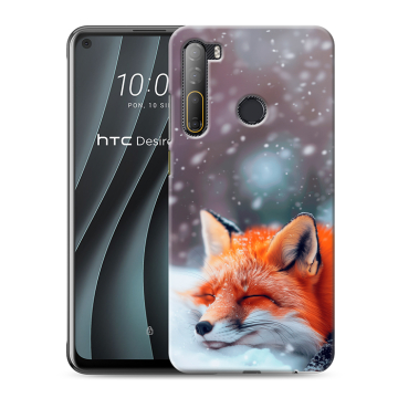 Силиконовый чехол на HTC Desire 20 Pro с принтом лиса
