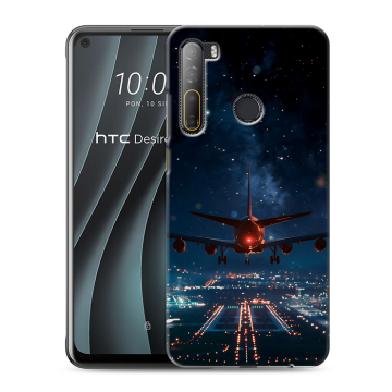 Силиконовый чехол на HTC Desire 20 Pro с принтом самолет
