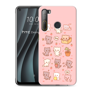 Силиконовый чехол на HTC Desire 20 Pro с принтом Hello Kitty Хелоу Кити