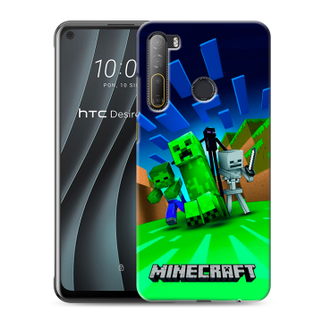 Силиконовый чехол на HTC Desire 20 Pro с принтом Майнкрафт Силиконовый чехол на HTC Desire 20 Pro с принтом Майнкрафт