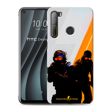 Силиконовый чехол на HTC Desire 20 Pro с принтом Контер страйк Counter strike