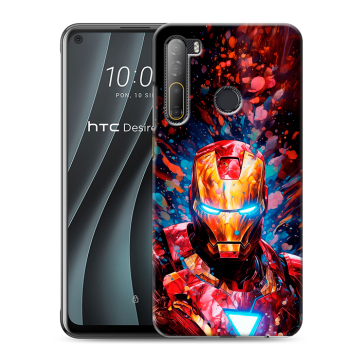 Силиконовый чехол на HTC Desire 20 Pro с принтом Железный человек Ironman