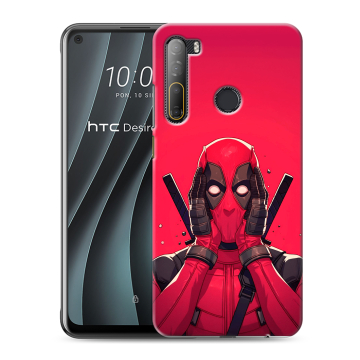 Силиконовый чехол на HTC Desire 20 Pro с принтом Дедпул Deadpool
