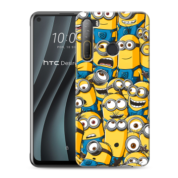 Силиконовый чехол на HTC Desire 20 Pro с принтом Миньоны