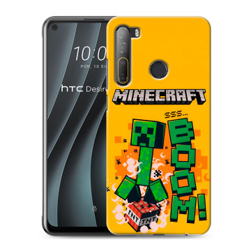 Силиконовый чехол на HTC Desire 20 Pro с принтом Майнкрафт Minecraft