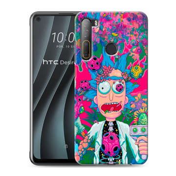 Силиконовый чехол на HTC Desire 20 Pro с принтом Рик и Морти Rick Morty
