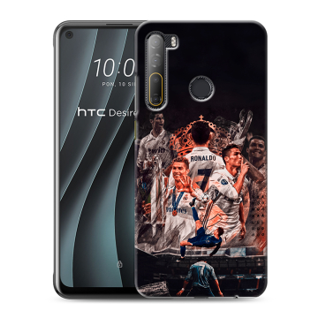 Силиконовый чехол на HTC Desire 20 Pro с принтом Реал Роналдо Real Ronaldo