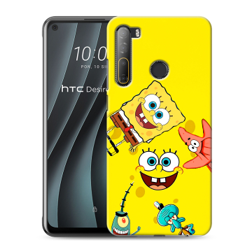 Силиконовый чехол на HTC Desire 20 Pro с принтом Спанч боб Спанчбоб