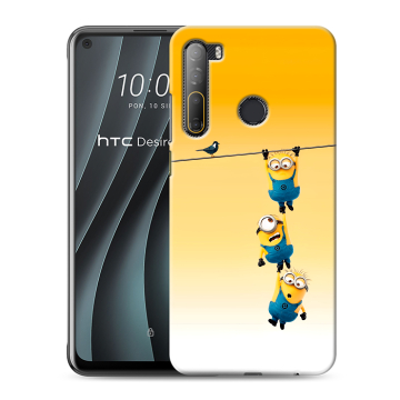Силиконовый чехол на HTC Desire 20 Pro с принтом Миньоны