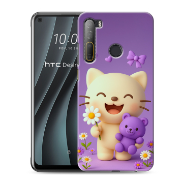 Силиконовый чехол на HTC Desire 20 Pro с принтом для девочек