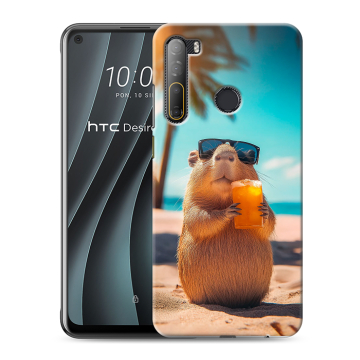 Силиконовый чехол на HTC Desire 20 Pro с принтом Капибара