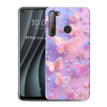 Силиконовый чехол на HTC Desire 20 Pro с принтом Бабочки
