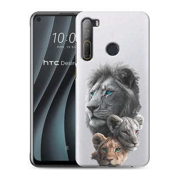 Силиконовый чехол на HTC Desire 20 Pro с принтом Львы