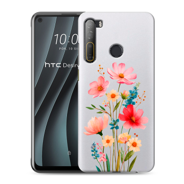 Силиконовый чехол на HTC Desire 20 Pro с принтом Цветы
