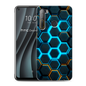 Силиконовый чехол на HTC Desire 20 Pro с принтом Неоновые соты