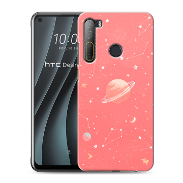 Силиконовый чехол на HTC Desire 20 Pro с принтом Розовый космос