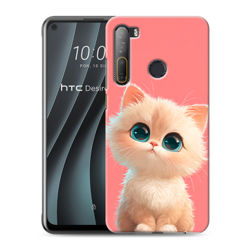 Силиконовый чехол на HTC Desire 20 Pro с принтом Розовый котенок