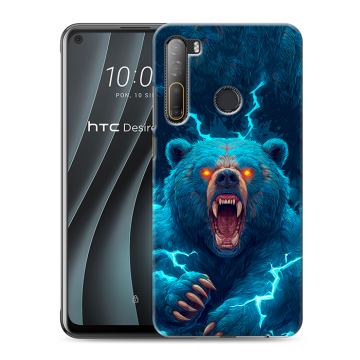 Силиконовый чехол на HTC Desire 20 Pro с принтом Медведь