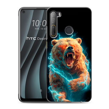 Силиконовый чехол на HTC Desire 20 Pro с принтом Медведь