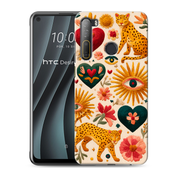 Силиконовый чехол на HTC Desire 20 Pro с принтом Модный принт