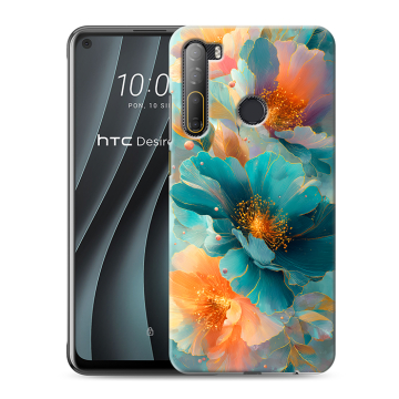 Силиконовый чехол на HTC Desire 20 Pro с принтом Цветы