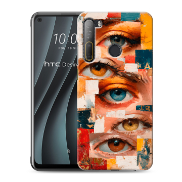 Силиконовый чехол на HTC Desire 20 Pro с принтом Модный принт