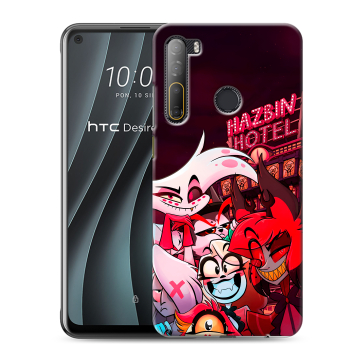 Силиконовый чехол на HTC Desire 20 Pro с принтом Hazbin Hotel Отель Хазбин