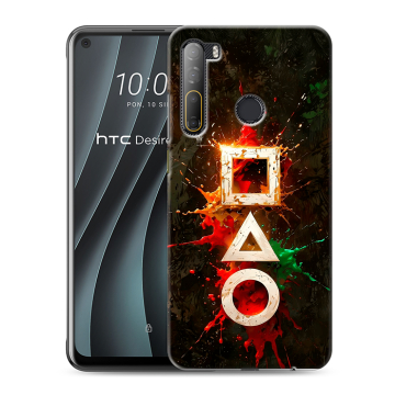 Силиконовый чехол на HTC Desire 20 Pro с принтом Squid Game Игра кальмара