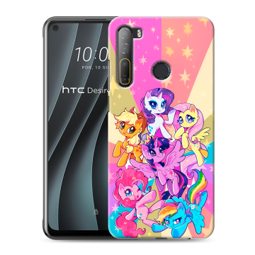 Силиконовый чехол на HTC Desire 20 Pro с принтом My little pony Дружба чудо