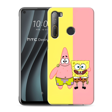 Силиконовый чехол на HTC Desire 20 Pro с принтом Спанч боб Спанчбоб