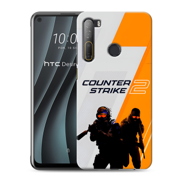 Силиконовый чехол на HTC Desire 20 Pro с принтом Counter Strike