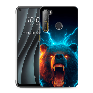 Силиконовый чехол на HTC Desire 20 Pro с принтом Медведь