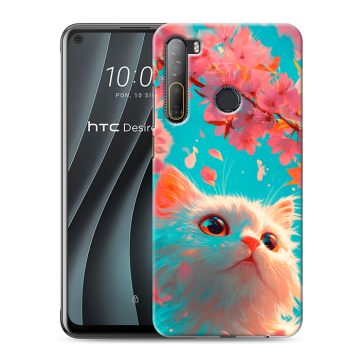 Силиконовый чехол на HTC Desire 20 Pro с принтом Красивый кот